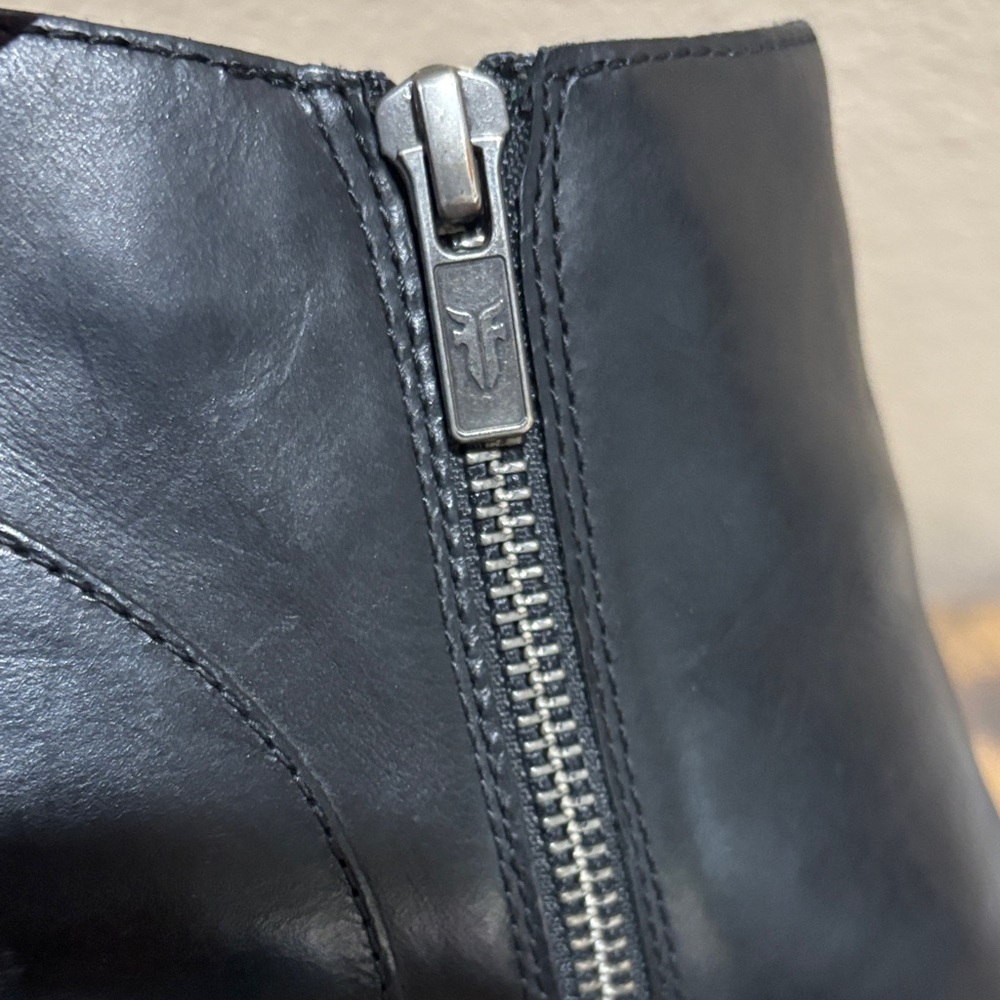 Frye Black Leather Ankle Jennifer Booties with Buckles - Picture 4 of 10